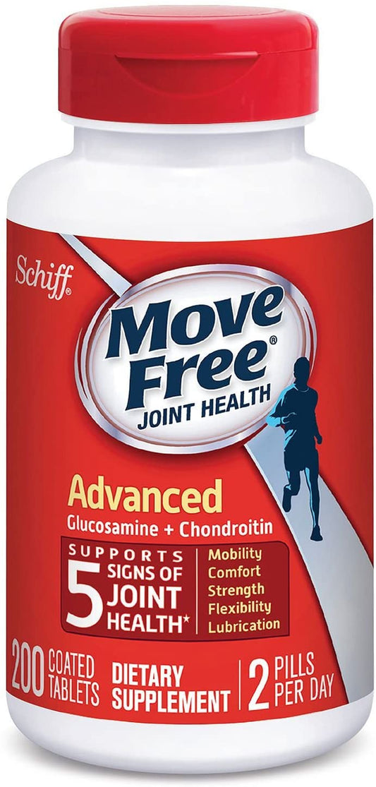 Move Free Triple Strength Glucosamine Chondroitin and Hyaluronic Acid Joint Supplement, 200 Count