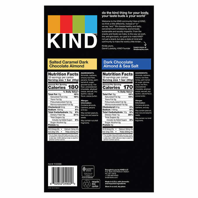 KIND Nuts and Spices 20 Bar Variety Pack, Salted Caramel/Dark Chocolate & Sea Salt/Dark Chocolate (10 Each)