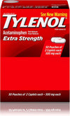 Tylenol Extra Strength Caplets with Acetaminophen, Pain Reliever & Fever Reducer, 2-pack of 50 count